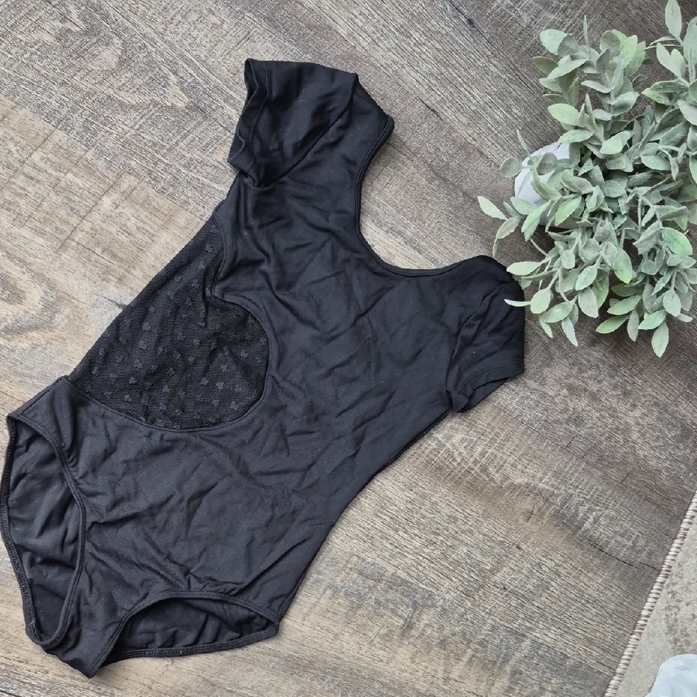 Bloch Black Kids Bodysuit Leotard Gymnastic 8-10